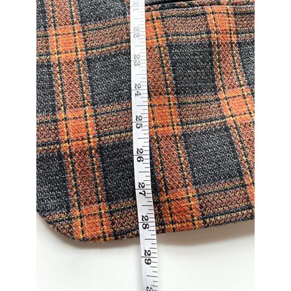 Sag Harbor Petites Women's Gray and Rust Plaid Wool Blend Blazer - Picture 5 of 6